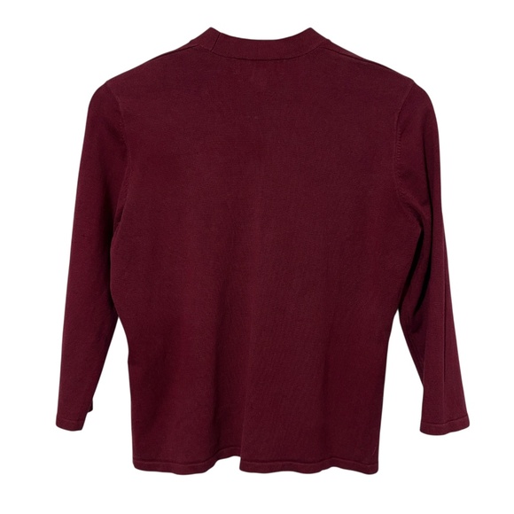 Petite Sophisticate Womens Silk Blend Knit Top with Tie Bow at Neck Office Work - Picture 2 of 5